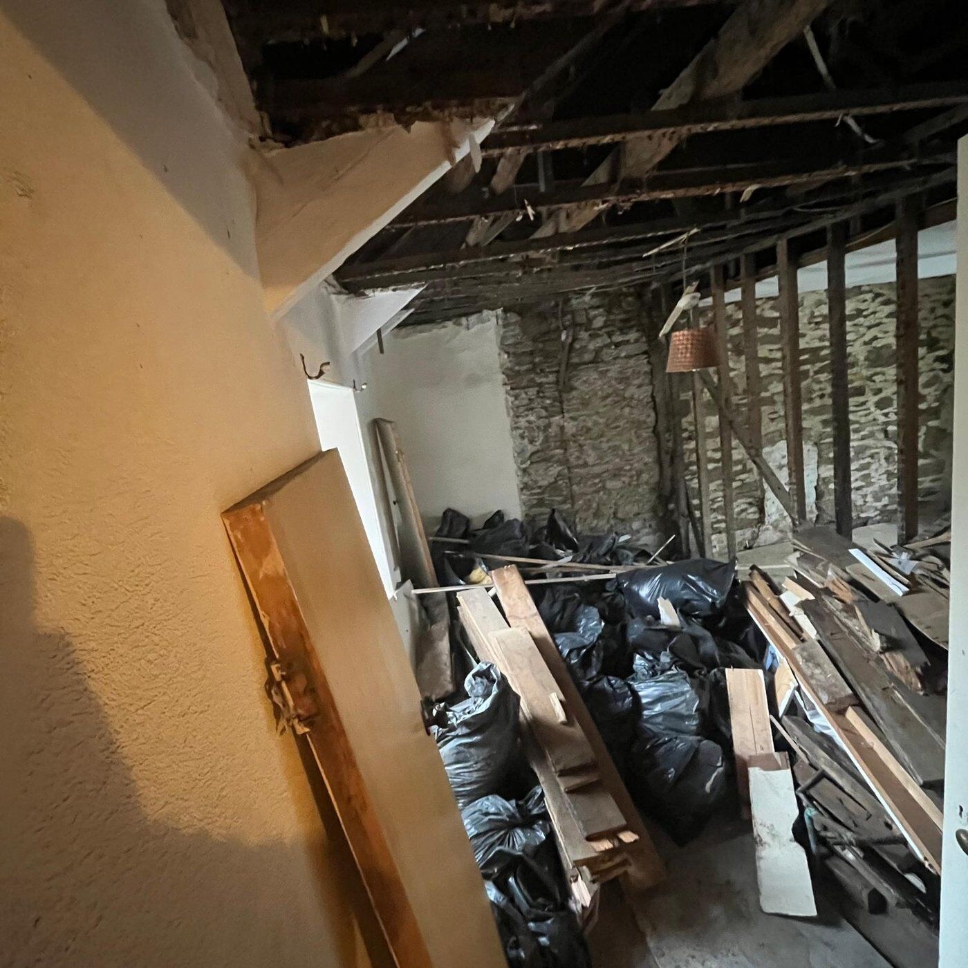 Before clearance, Construction Waste Collection Helston, Cornwall